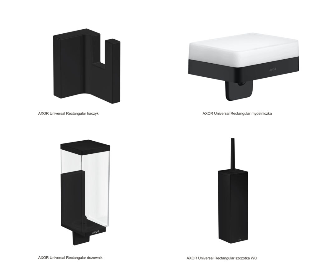 AXOR Universal Rectangular  akcesoria łazienkowe czarny mat