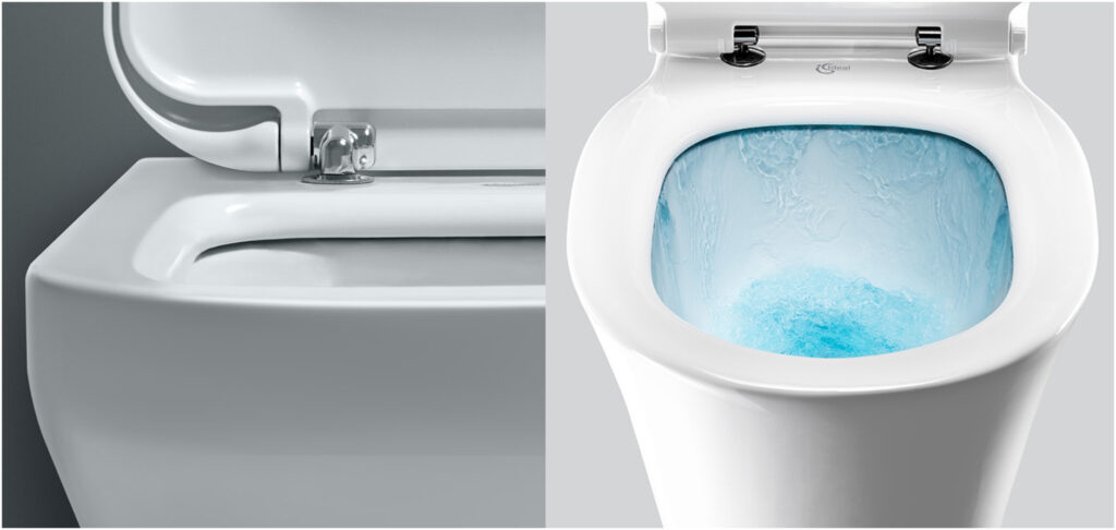 toaleta bez rantowa z wirowym system spłukiwania 