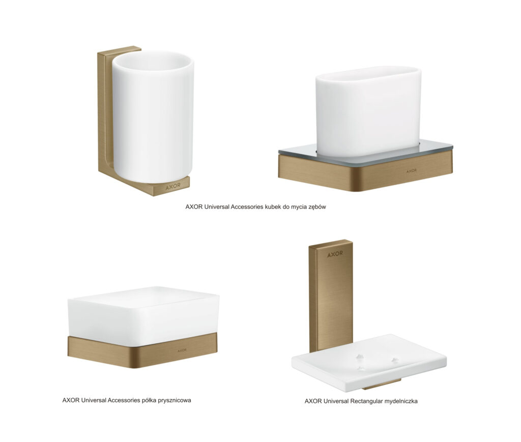 akcesoria łazienkowe brąz szczotkowany