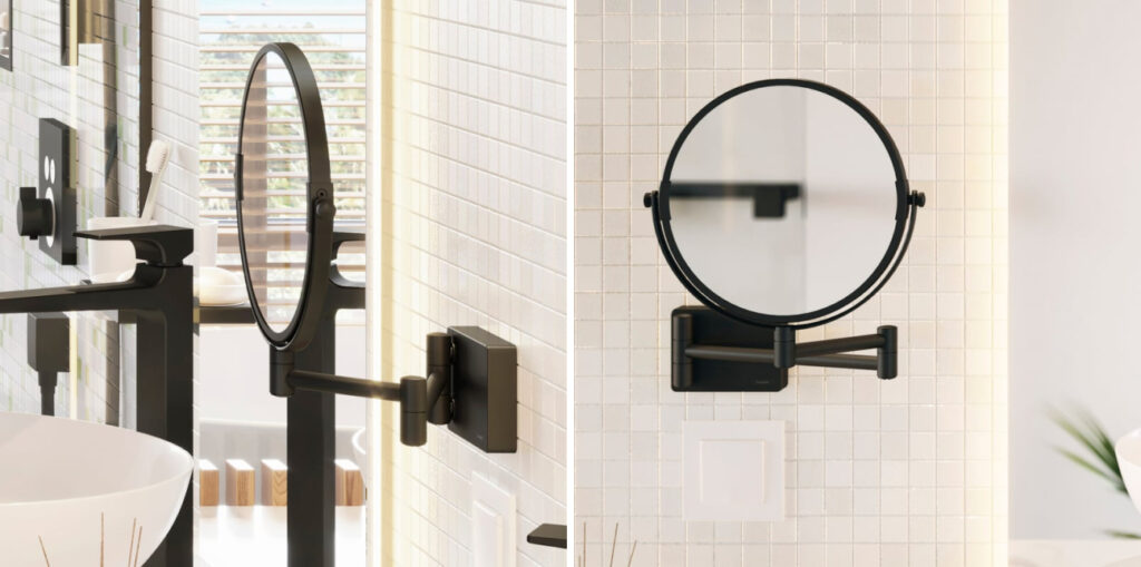 HANSGROHE AddStoris Lusterko kosmetyczne czarny mat 41791670 HANSGROHE AddStoris Lusterko kosmetyczne czarny mat 41791670