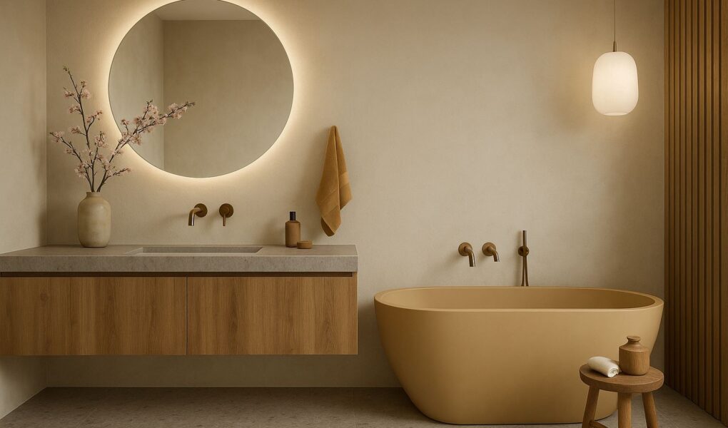 łazienka w stylu japandi