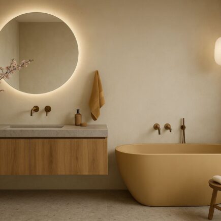 łazienka w stylu japandi