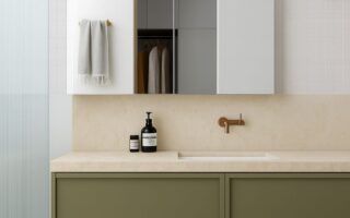 projekt łazienki – szafki nad umywalkę