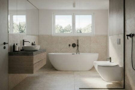 łazienka z wanna i prysznicem