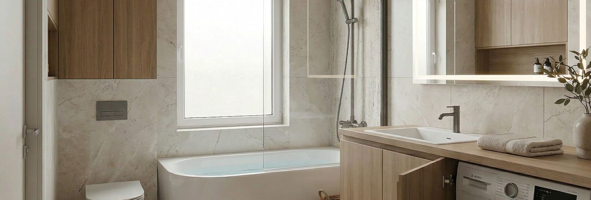 łazienka z pralką jak ją zabudować?